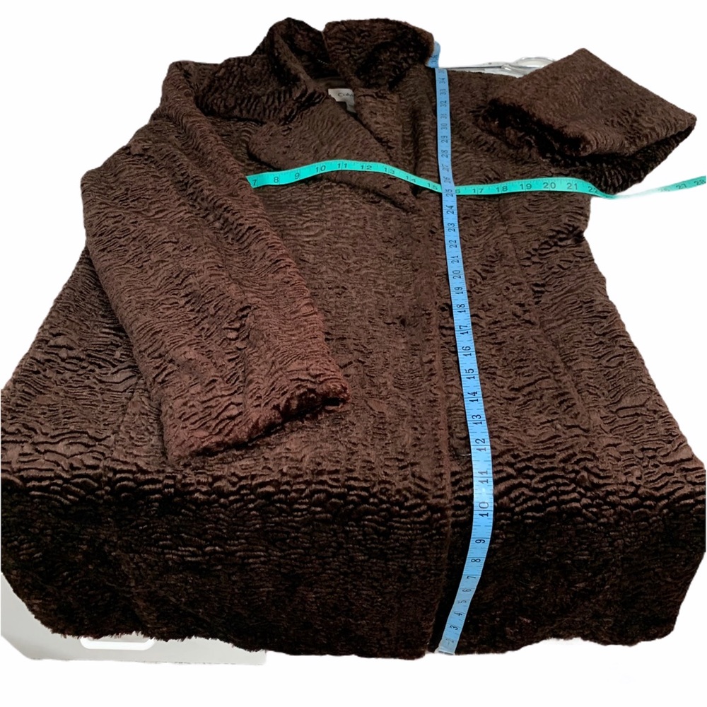 Vintage CALVIN KLEIN Coat Luxurious Crushed Velvet Victorian Retro Long M - Picture 8 of 14